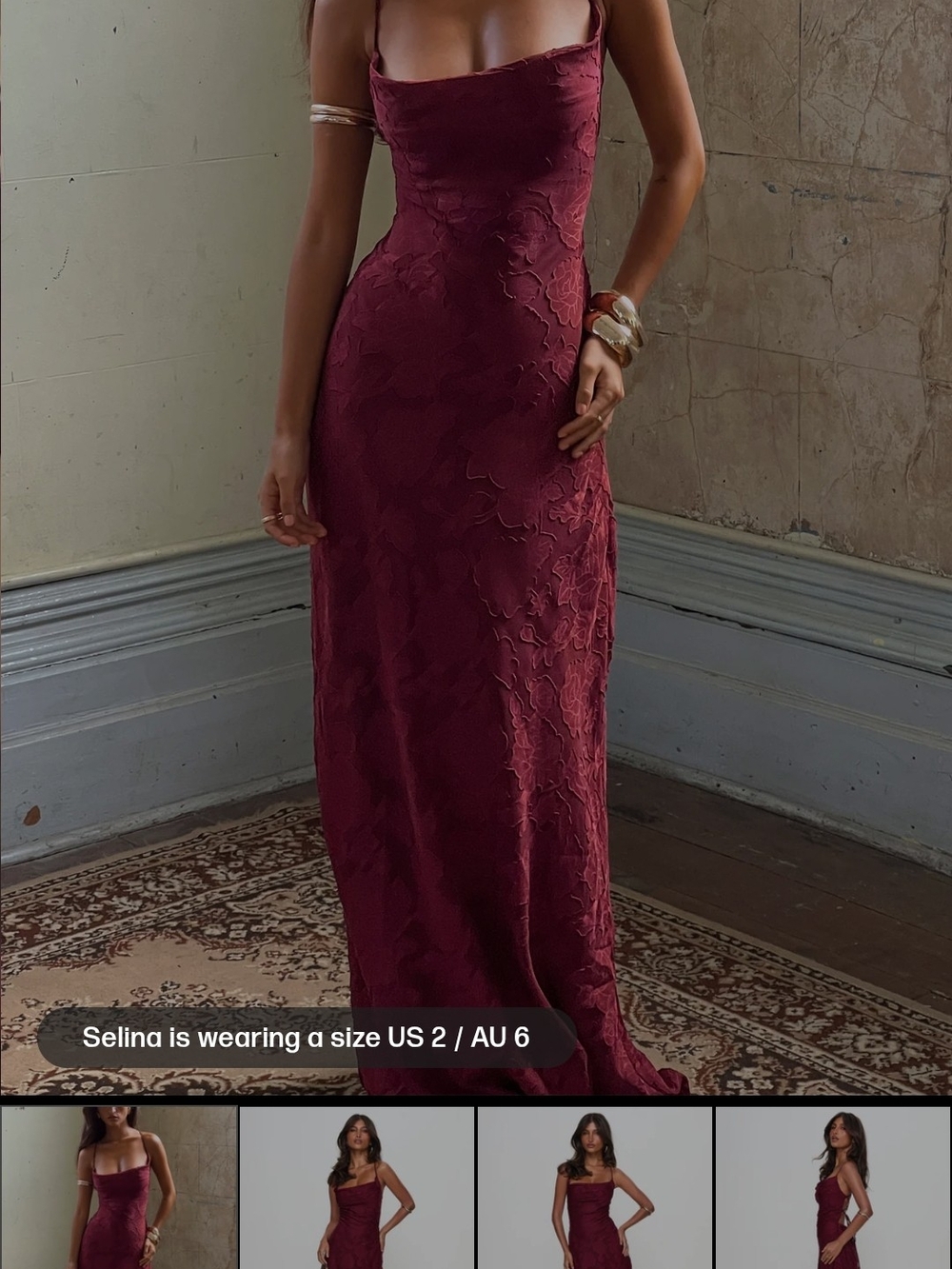 Princess Polly Wine Lace Maxi Slip Dress